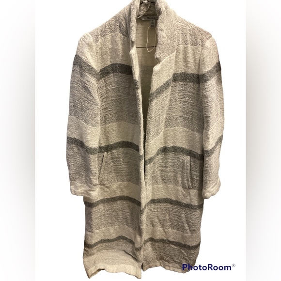 Zara Stripe Duster Long Coat - Picture 5 of 9